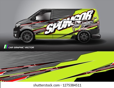 Cargo van graphic vector. abstract grunge background design for vehicle vinyl wrap
