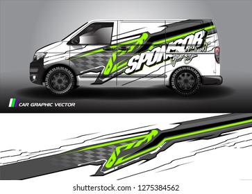 Cargo van graphic vector. abstract grunge background design for vehicle vinyl wrap