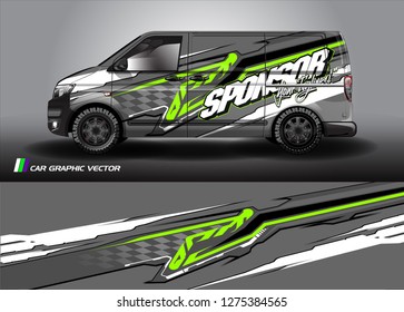 Cargo van graphic vector. abstract grunge background design for vehicle vinyl wrap
