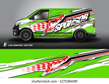 Cargo van graphic vector. abstract grunge background design for vehicle vinyl wrap