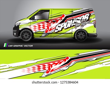 Cargo van graphic vector. abstract grunge background design for vehicle vinyl wrap