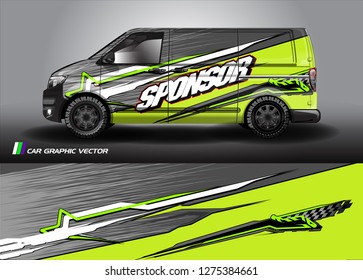 Cargo van graphic vector. abstract grunge background design for vehicle vinyl wrap