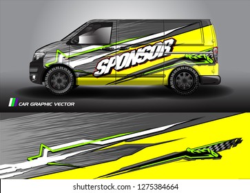 Cargo van graphic vector. abstract grunge background design for vehicle vinyl wrap