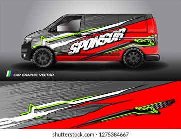 Cargo van graphic vector. abstract grunge background design for vehicle vinyl wrap
