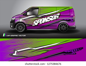 Cargo van graphic vector. abstract grunge background design for vehicle vinyl wrap