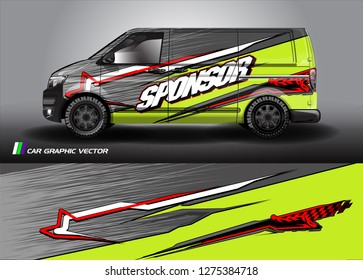 Cargo van graphic vector. abstract grunge background design for vehicle vinyl wrap
