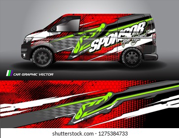 Cargo van graphic vector. abstract grunge background design for vehicle vinyl wrap