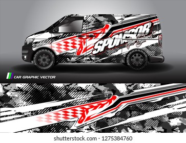 Cargo van graphic vector. abstract grunge background design for vehicle vinyl wrap