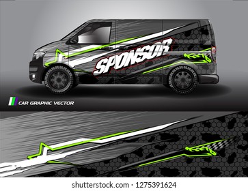 Cargo van graphic vector. abstract grunge background design for vehicle vinyl wrap 