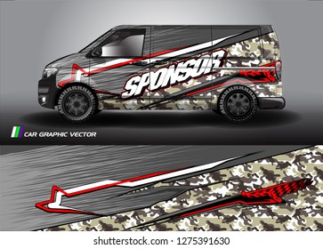 Cargo van graphic vector. abstract grunge background design for vehicle vinyl wrap 