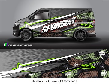 Cargo van graphic vector. abstract grunge background design for vehicle vinyl wrap 
