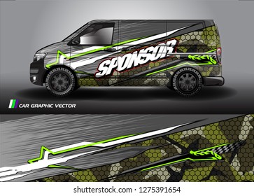 Cargo van graphic vector. abstract grunge background design for vehicle vinyl wrap 