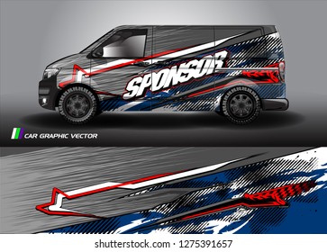 Cargo van graphic vector. abstract grunge background design for vehicle vinyl wrap 