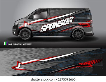 Cargo van graphic vector. abstract grunge background design for vehicle vinyl wrap 