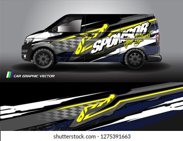 Cargo van graphic vector. abstract grunge background design for vehicle vinyl wrap 