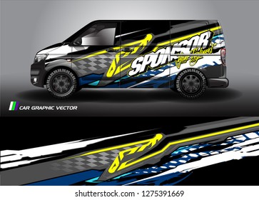 Cargo van graphic vector. abstract grunge background design for vehicle vinyl wrap 