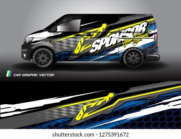 Cargo van graphic vector. abstract grunge background design for vehicle vinyl wrap 