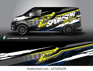 Cargo van graphic vector. abstract grunge background design for vehicle vinyl wrap 