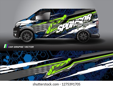 Cargo van graphic vector. abstract grunge background design for vehicle vinyl wrap 