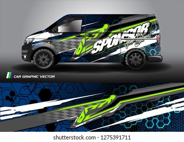 Cargo van graphic vector. abstract grunge background design for vehicle vinyl wrap 