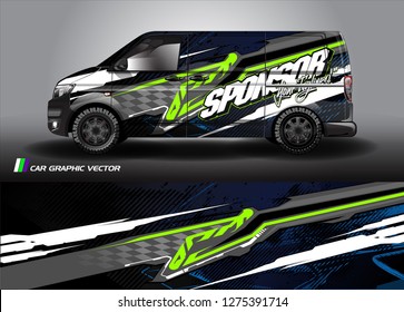Cargo van graphic vector. abstract grunge background design for vehicle vinyl wrap 