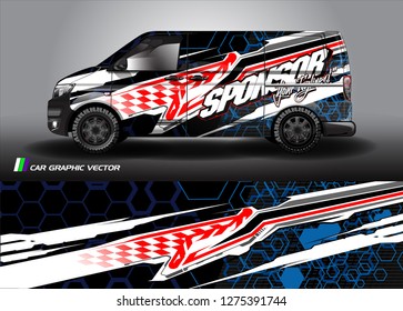 Cargo van graphic vector. abstract grunge background design for vehicle vinyl wrap 