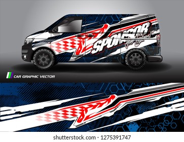 Cargo van graphic vector. abstract grunge background design for vehicle vinyl wrap 