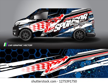 Cargo van graphic vector. abstract grunge background design for vehicle vinyl wrap 