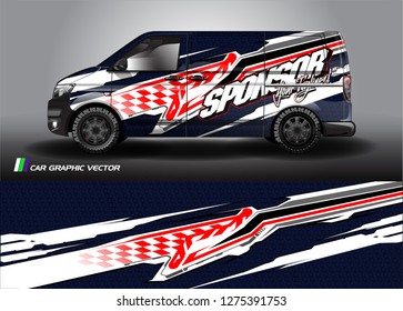 Cargo van graphic vector. abstract grunge background design for vehicle vinyl wrap 