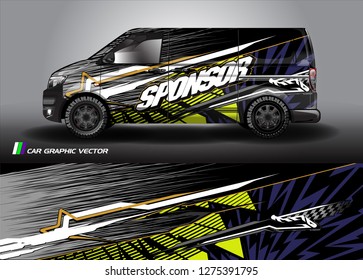 Cargo van graphic vector. abstract grunge background design for vehicle vinyl wrap 