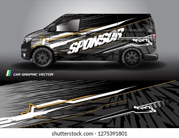 Cargo van graphic vector. abstract grunge background design for vehicle vinyl wrap 
