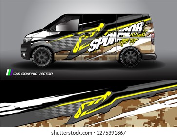 Cargo van graphic vector. abstract grunge background design for vehicle vinyl wrap 