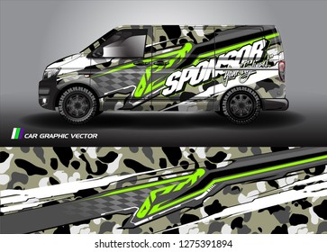 Cargo van graphic vector. abstract grunge background design for vehicle vinyl wrap 