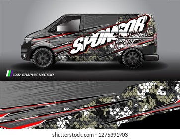 Cargo van graphic vector. abstract grunge background design for vehicle vinyl wrap 