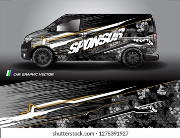 Cargo van graphic vector. abstract grunge background design for vehicle vinyl wrap 