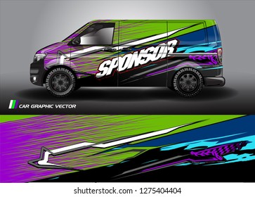 Cargo van graphic vector. abstract grunge background design for vehicle vinyl wrap 