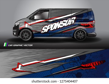 Cargo van graphic vector. abstract grunge background design for vehicle vinyl wrap 