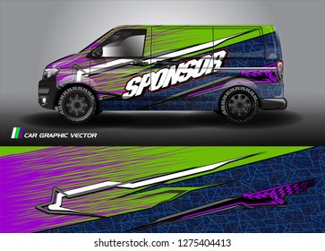 Cargo van graphic vector. abstract grunge background design for vehicle vinyl wrap 