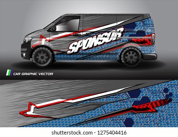 Cargo van graphic vector. abstract grunge background design for vehicle vinyl wrap 