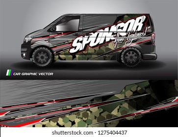 Cargo van graphic vector. abstract grunge background design for vehicle vinyl wrap 