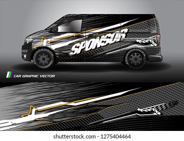 Cargo van graphic vector. abstract grunge background design for vehicle vinyl wrap 