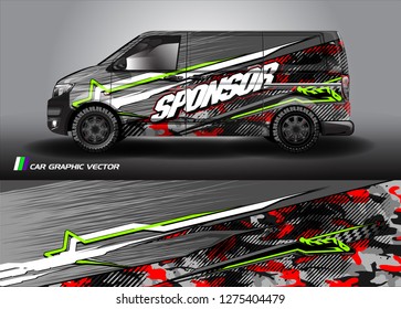 Cargo van graphic vector. abstract grunge background design for vehicle vinyl wrap 