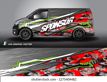 Cargo van graphic vector. abstract grunge background design for vehicle vinyl wrap 