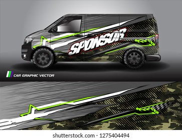 Cargo van graphic vector. abstract grunge background design for vehicle vinyl wrap 