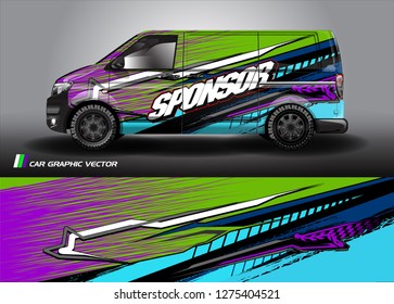 Cargo van graphic vector. abstract grunge background design for vehicle vinyl wrap 