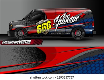 Cargo van graphic vector. abstract racing shape with modern camouflage design for vehicle vinyl sticker wrap 