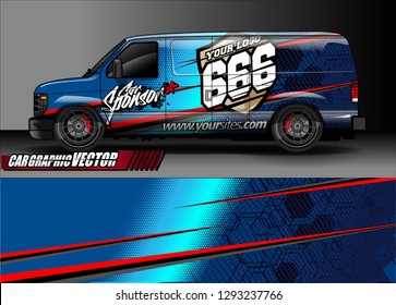Cargo van graphic vector. abstract racing shape with modern camouflage design for vehicle vinyl sticker wrap 