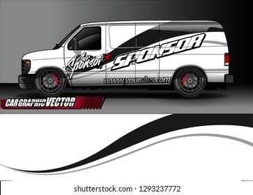 Cargo van graphic vector. abstract racing shape with modern camouflage design for vehicle vinyl sticker wrap 
