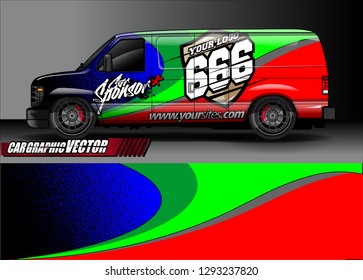 Cargo van graphic vector. abstract racing shape with modern camouflage design for vehicle vinyl sticker wrap 