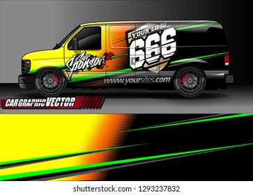 Cargo van graphic vector. abstract racing shape with modern camouflage design for vehicle vinyl sticker wrap 
